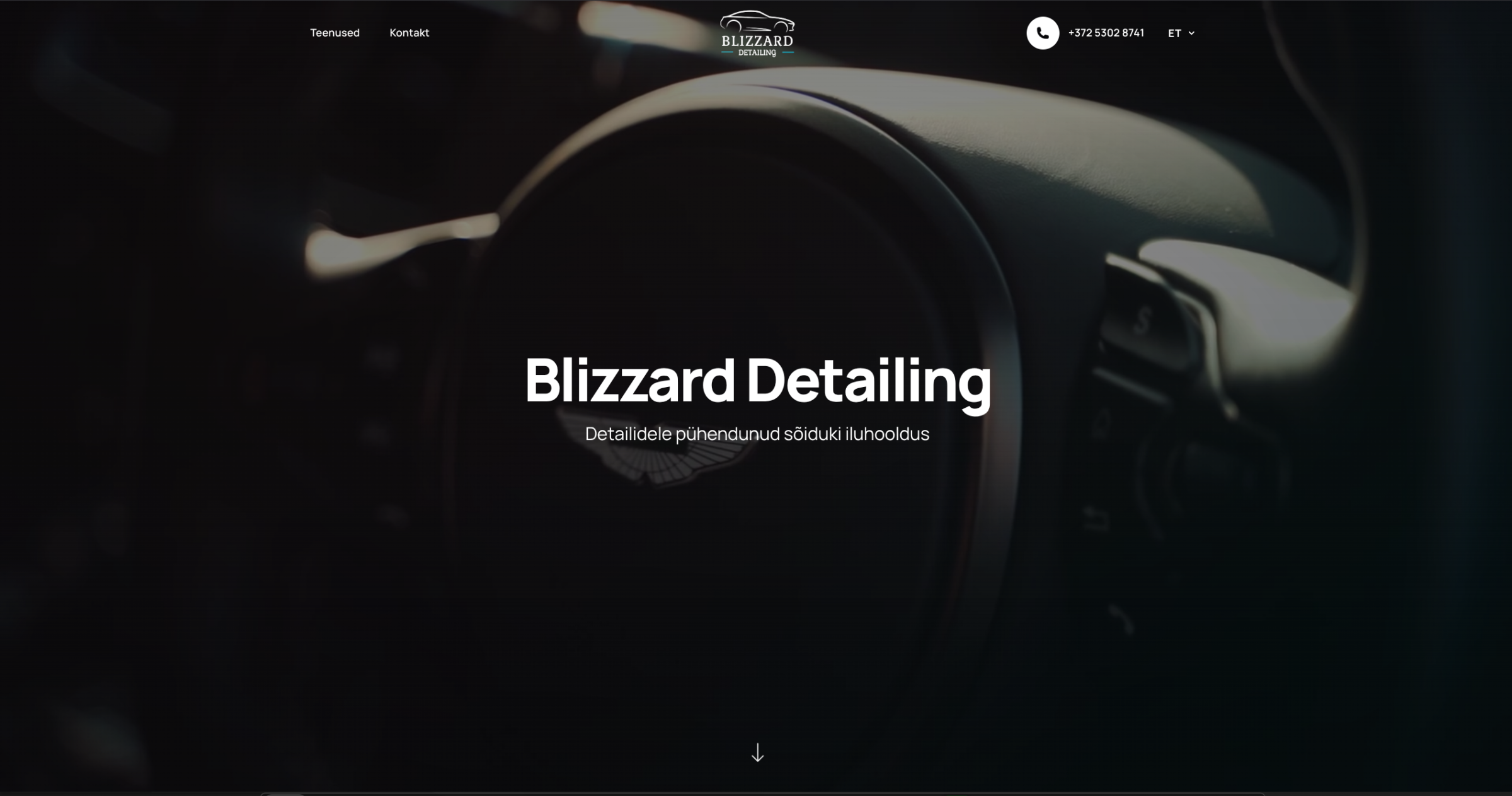 Blizzard Detailing — mitmekeelne veebileht Tallinna autodetailingu stuudiole